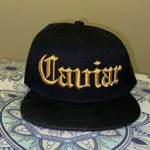 Caviar Gold Black and Metallic Gold Snapback Adjustable Cap  🧢 OSFM